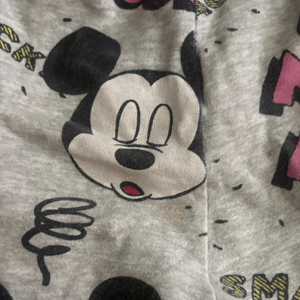 Zara Gray and Pink All Over Mickey Mouse Kids Leggings